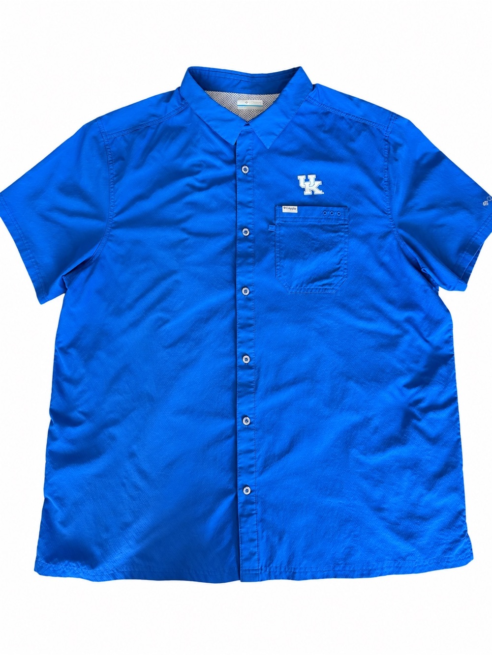 Columbia PFG Kentucky Wildcats UK Slack Tide Camp Shirt XXL Blue